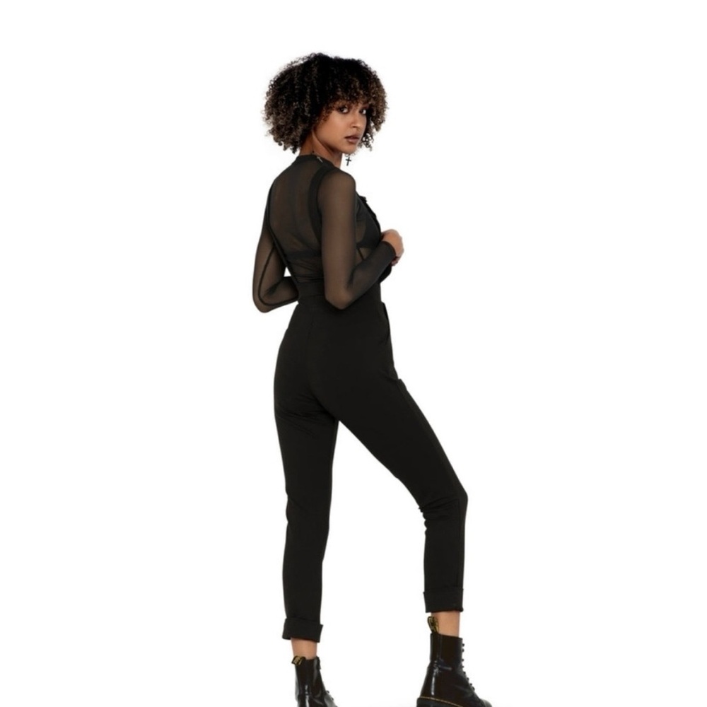 Blackmilk black push it ponte overalls